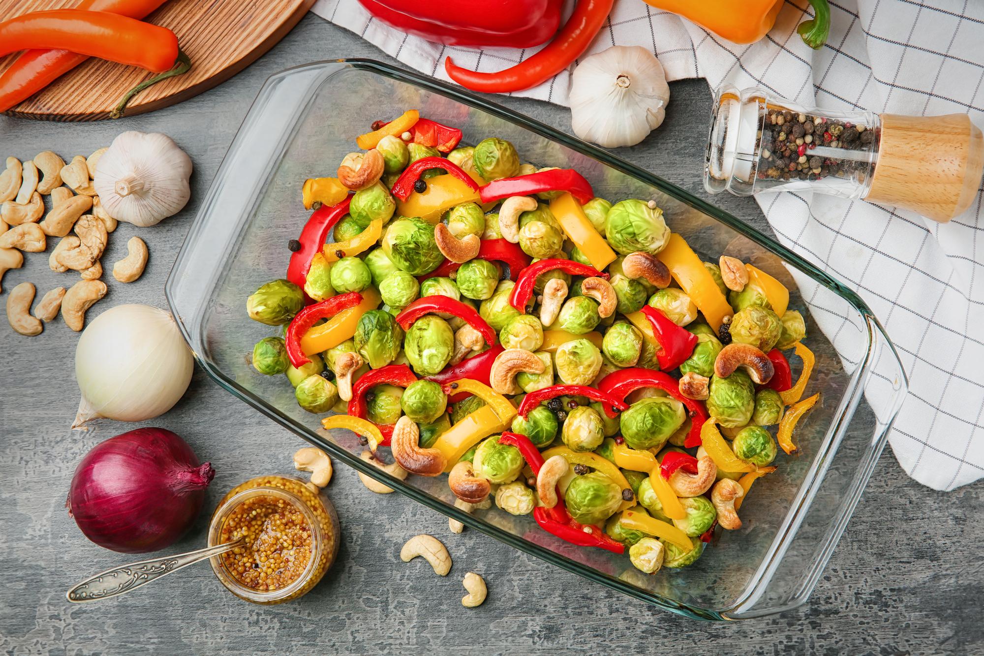 Sheet-pan roasted vegetables and protein